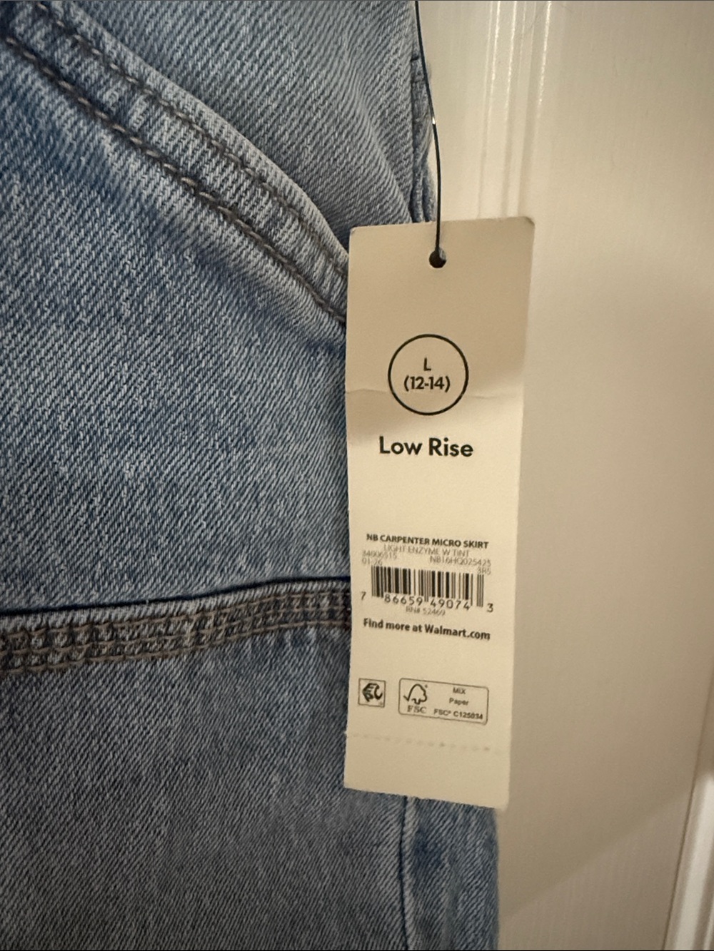 No Boundaries Light Blue Denim Mini Skirt - Picture 3 of 3